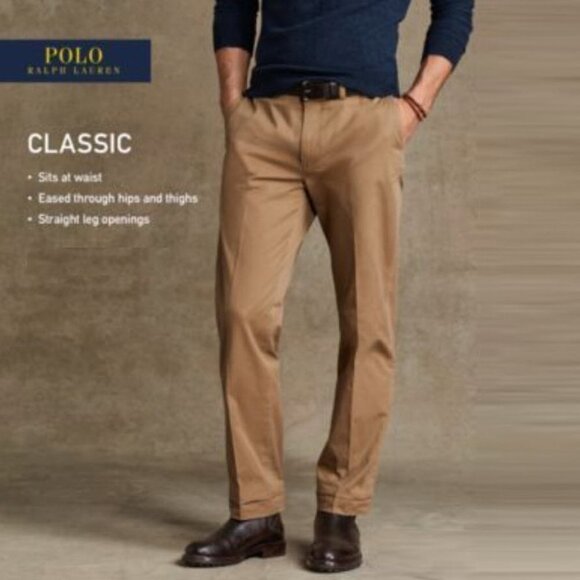 Polo Ralph Lauren Beige Classic Fit Chinos Pants size 35 - Picture 1 of 16